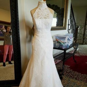 La sposa high neck wedding dress